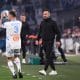 L'entraîneur de l'OM, Roberto De Zerbi, lors du match face à Lens.