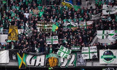 Les ultras de l'ASSE lors du match au Havre.