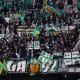 Les ultras de l'ASSE lors du match au Havre.