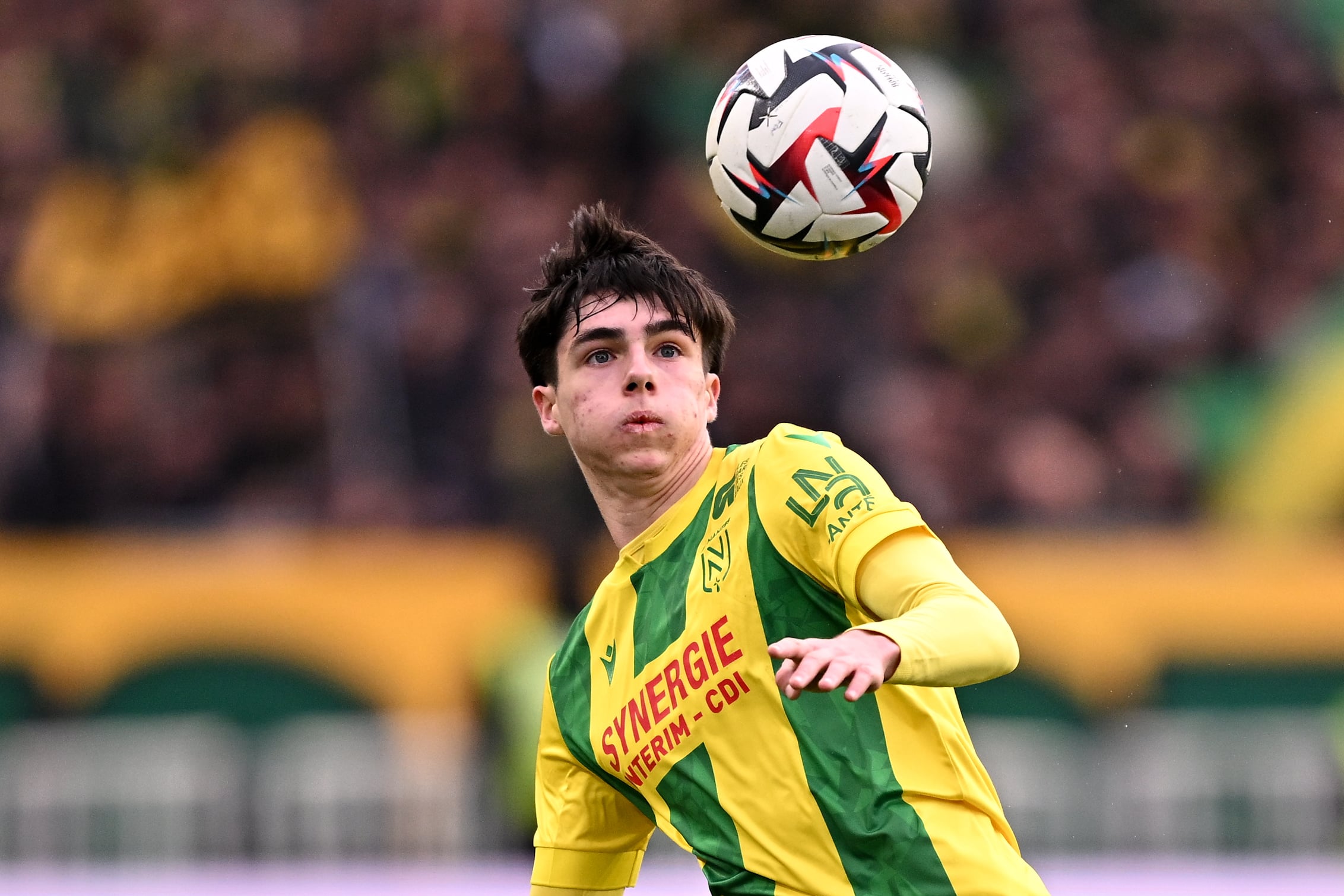 Le milieu du FC Nantes Louis Leroux lors du match contre Lille.