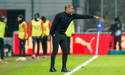 L'entraîneur du Stade Rennais, Habib Beye, lors du match à Lens.