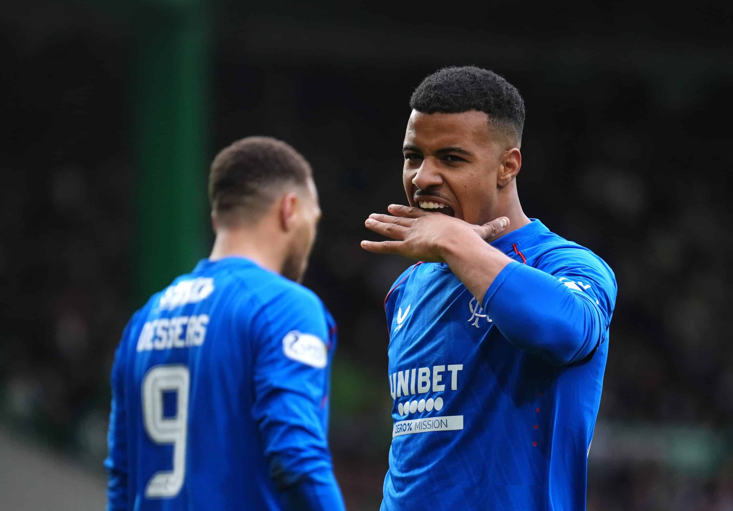 Hamza Igamane, l'attaquant marocain des Glasgow Rangers.