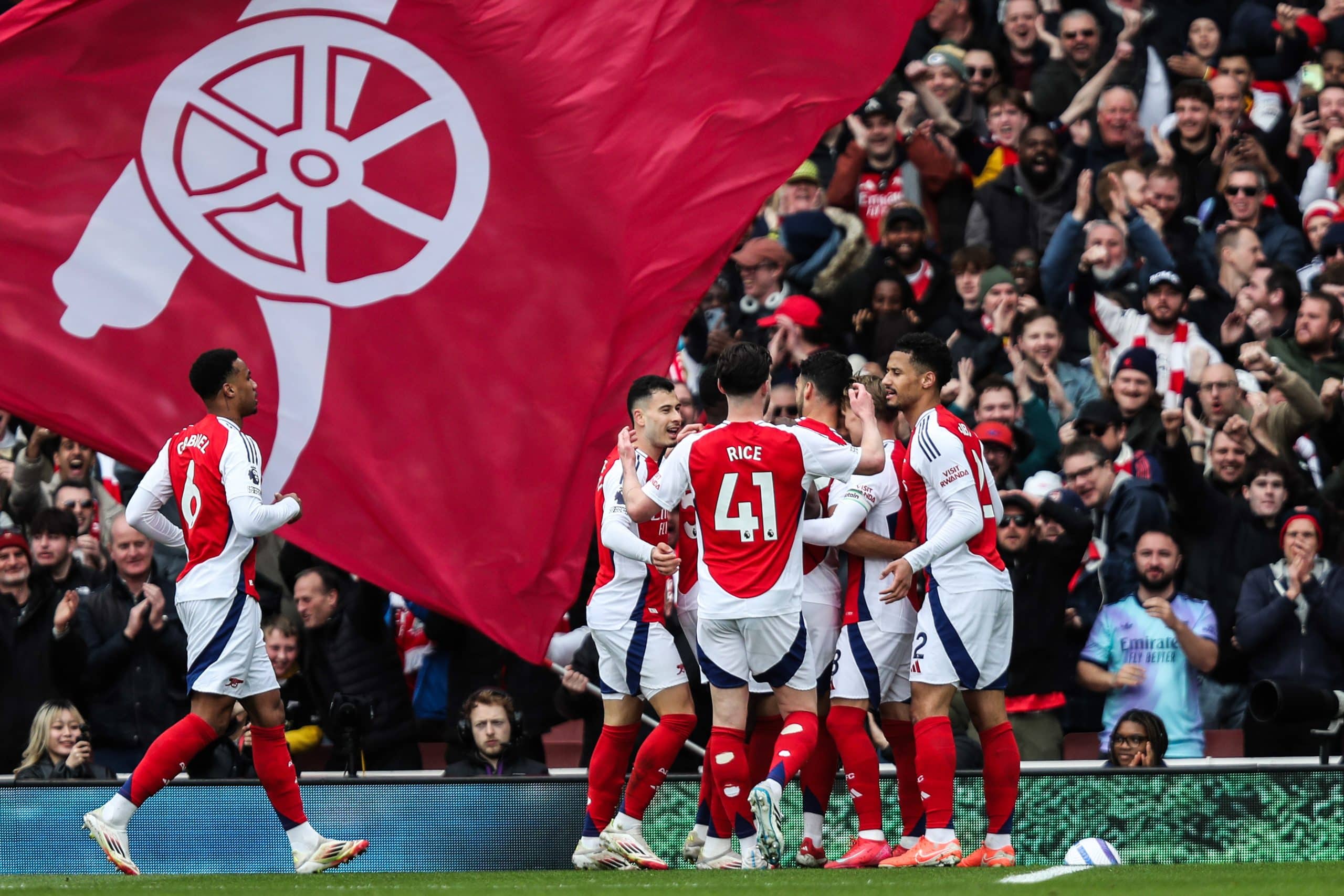 La joie des Gunners d'Arsenal