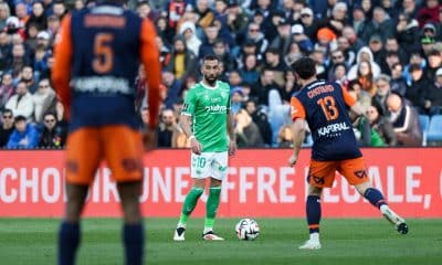 Le milieu de l'ASSE Florian Tardieu lors du match à Montpellier.