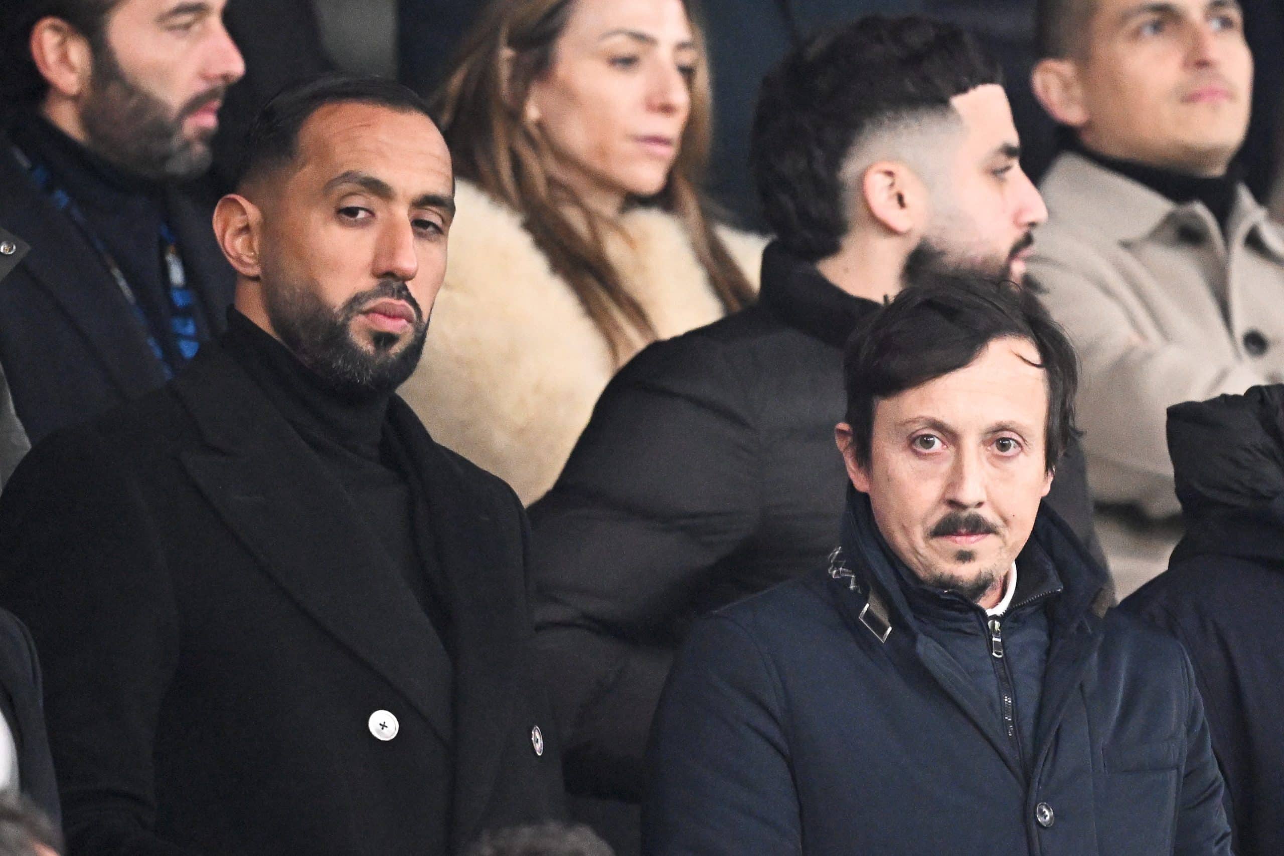 Le directeur sportif de l'OM, Medhi Benatia, et son président, Pablo Longoria.