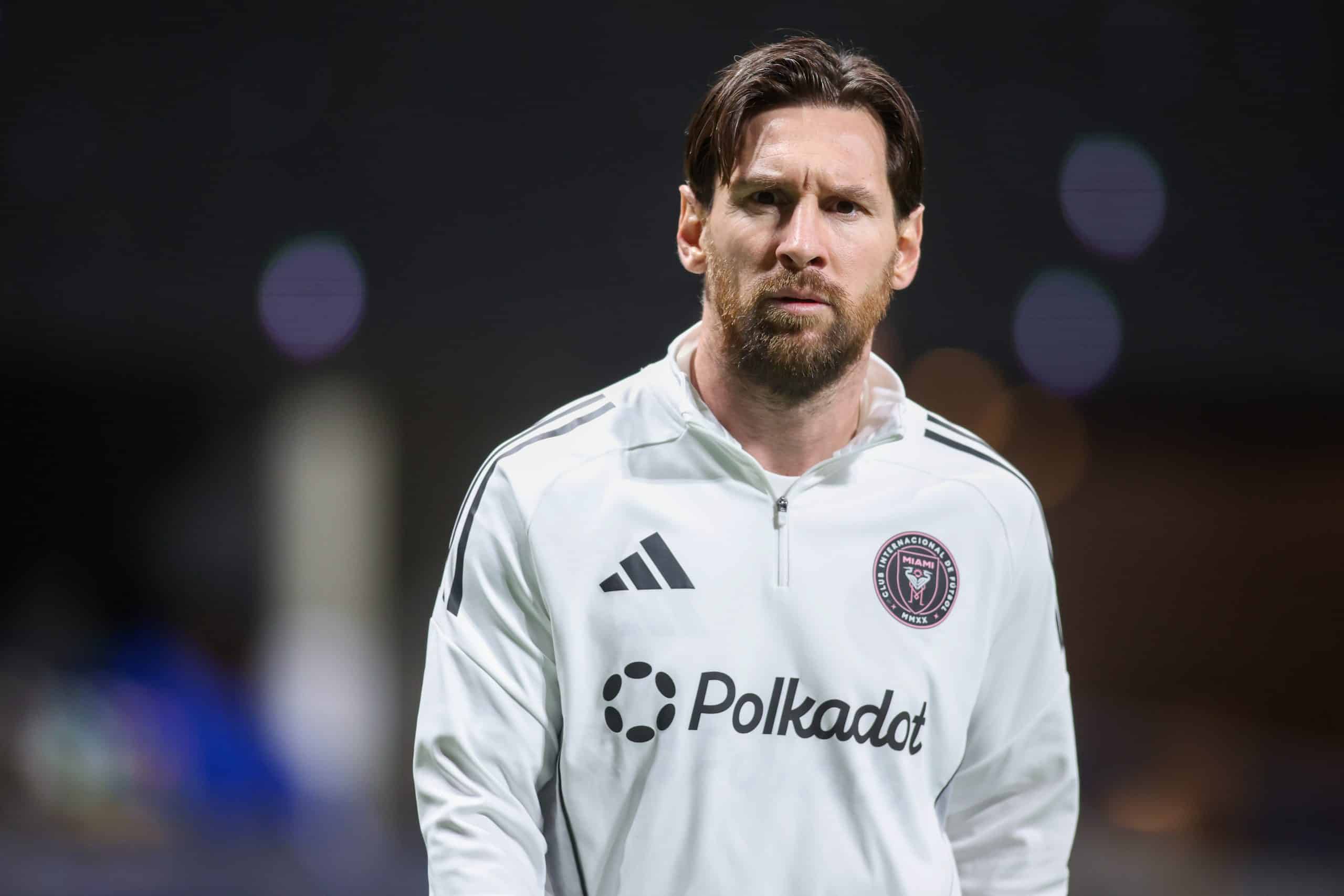 Lionel Messi, lors d'un échauffement avec l'Inter Miami.