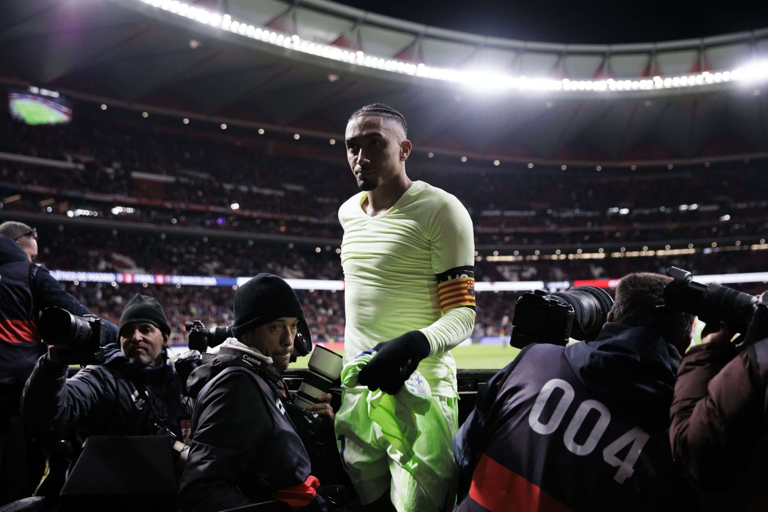 L'ailier du FC Barcelone Raphinha, après la victoire sur la pelouse de l'Atlético Madrid.