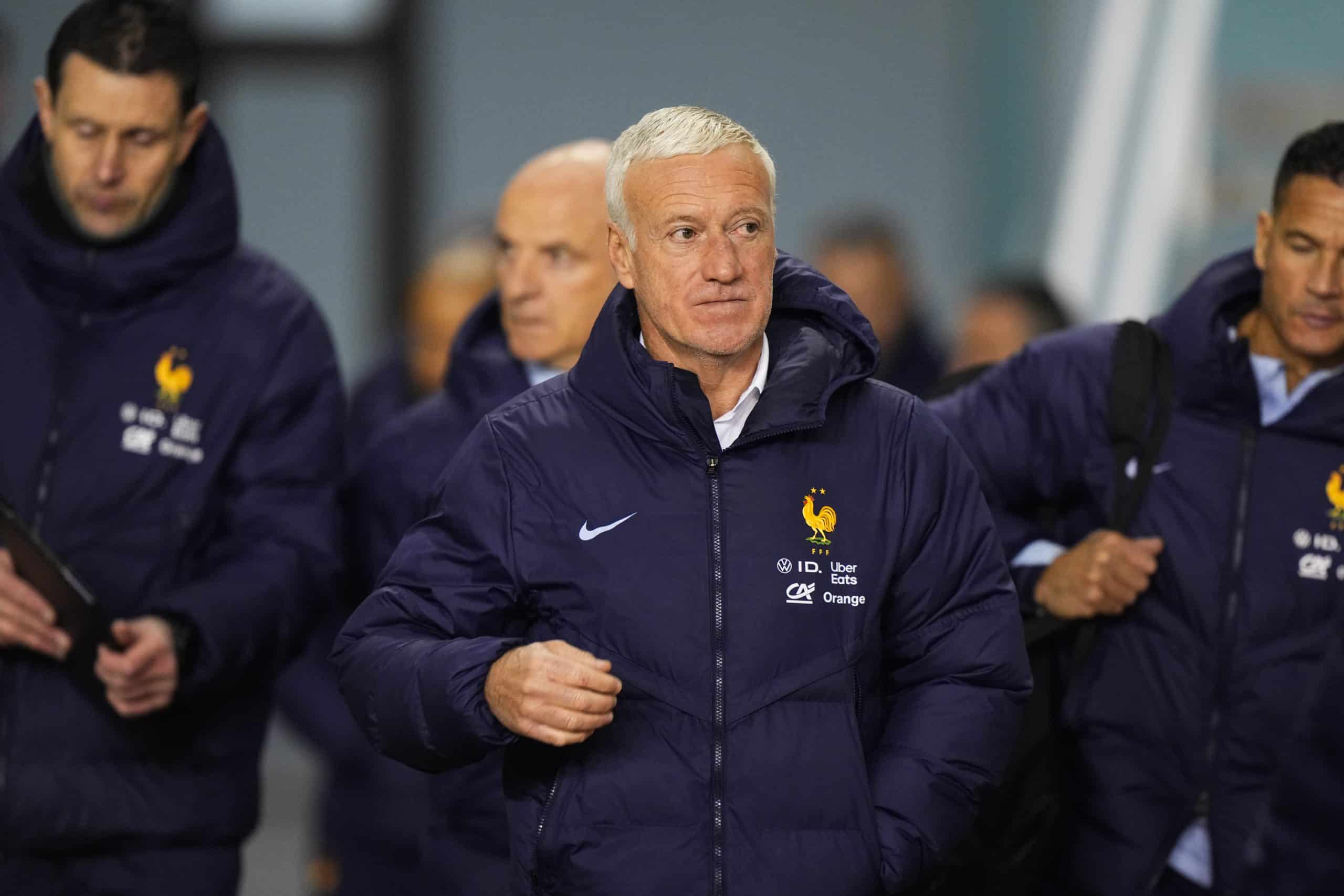 Le sélectionneur de l'équipe de France, Didier Deschamps, avant le match en Croatie.