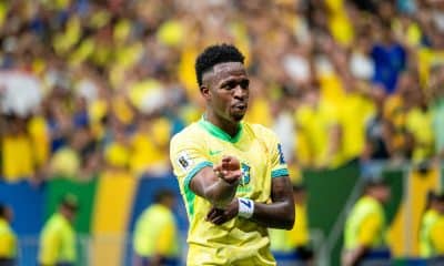 La joie de Vinicius Jr après son but décisif lors de Brésil-Colombie.