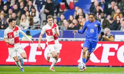 Bradley Barcola, l'attaquant de l'équipe de France, face à la Croatie.