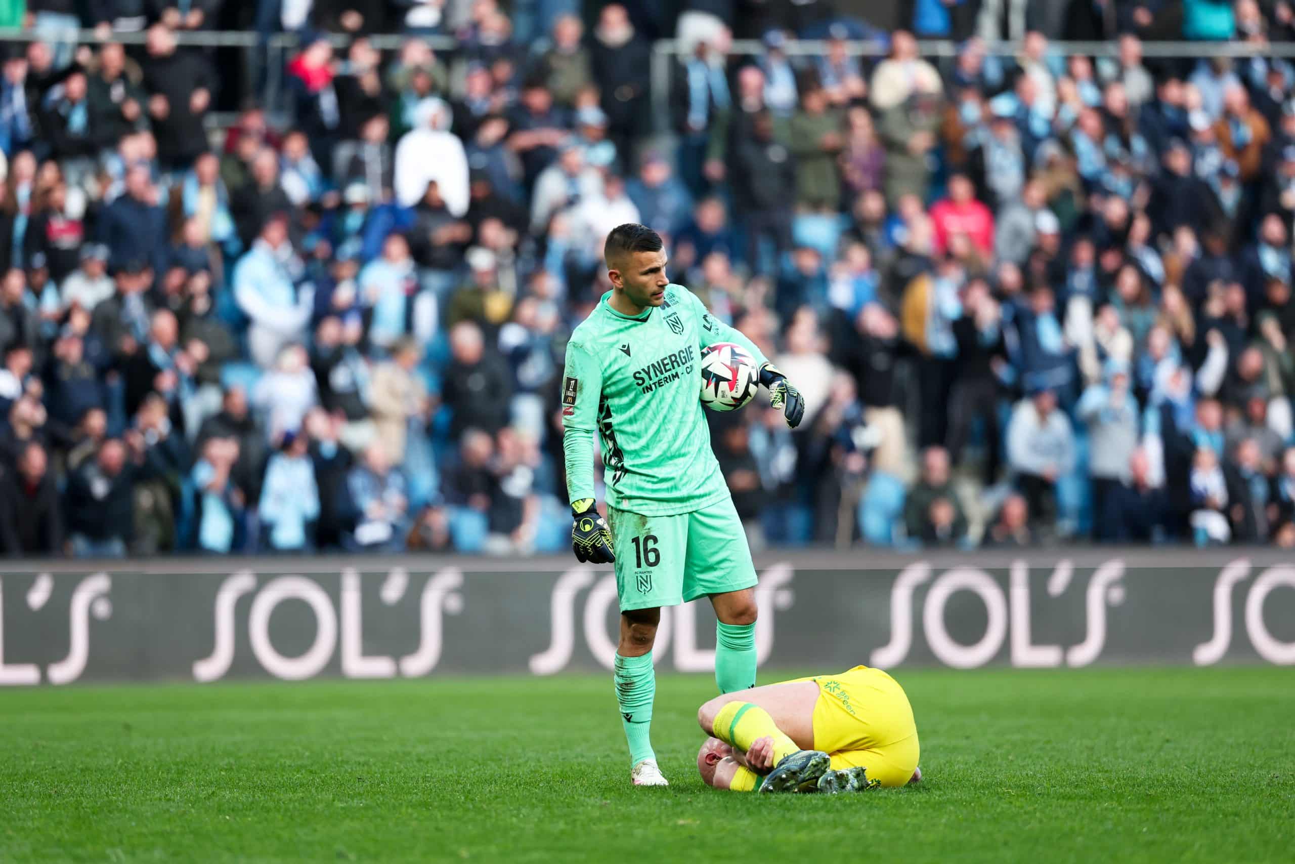 Le gardien du FC Nantes, Anthony Lopes, lors du match au Havre.