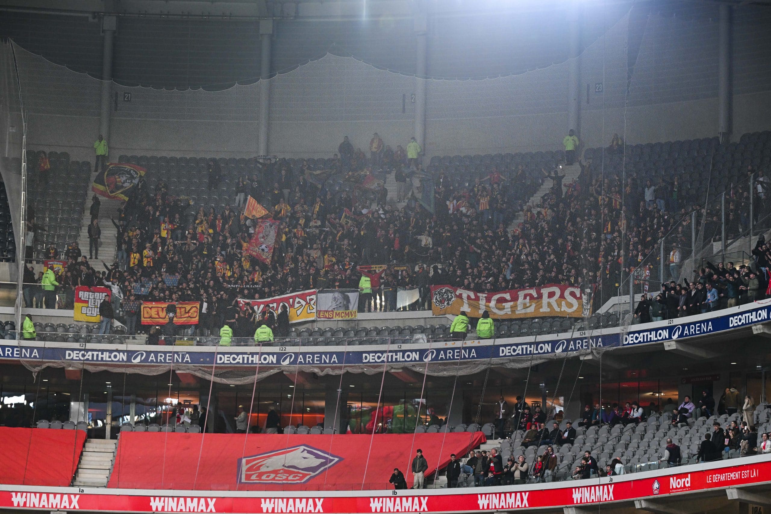 Le parcage lensois lors de LOSC - RC Lens
