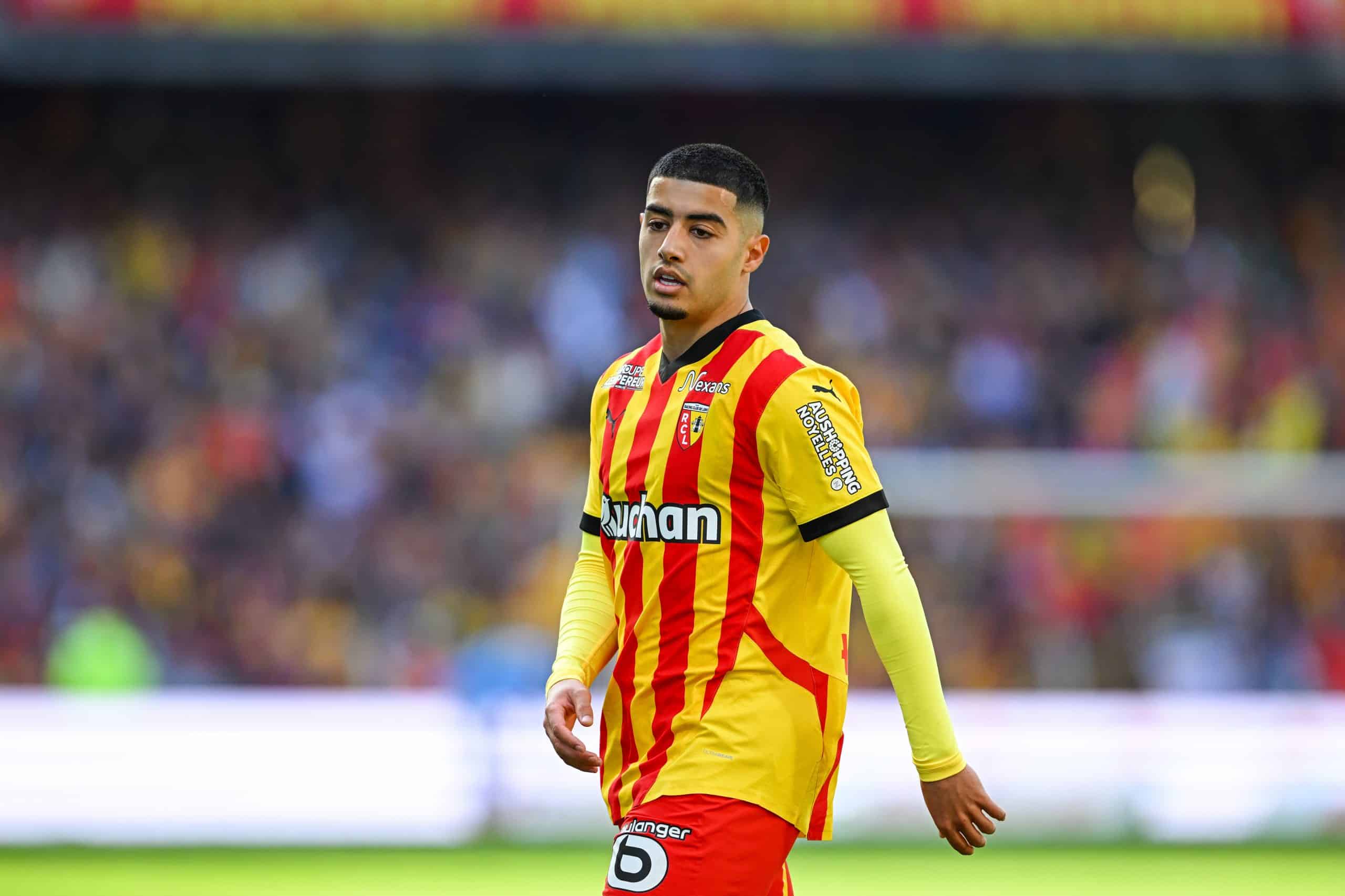 Anass Zaroury, l'ailier marocain du RC Lens.