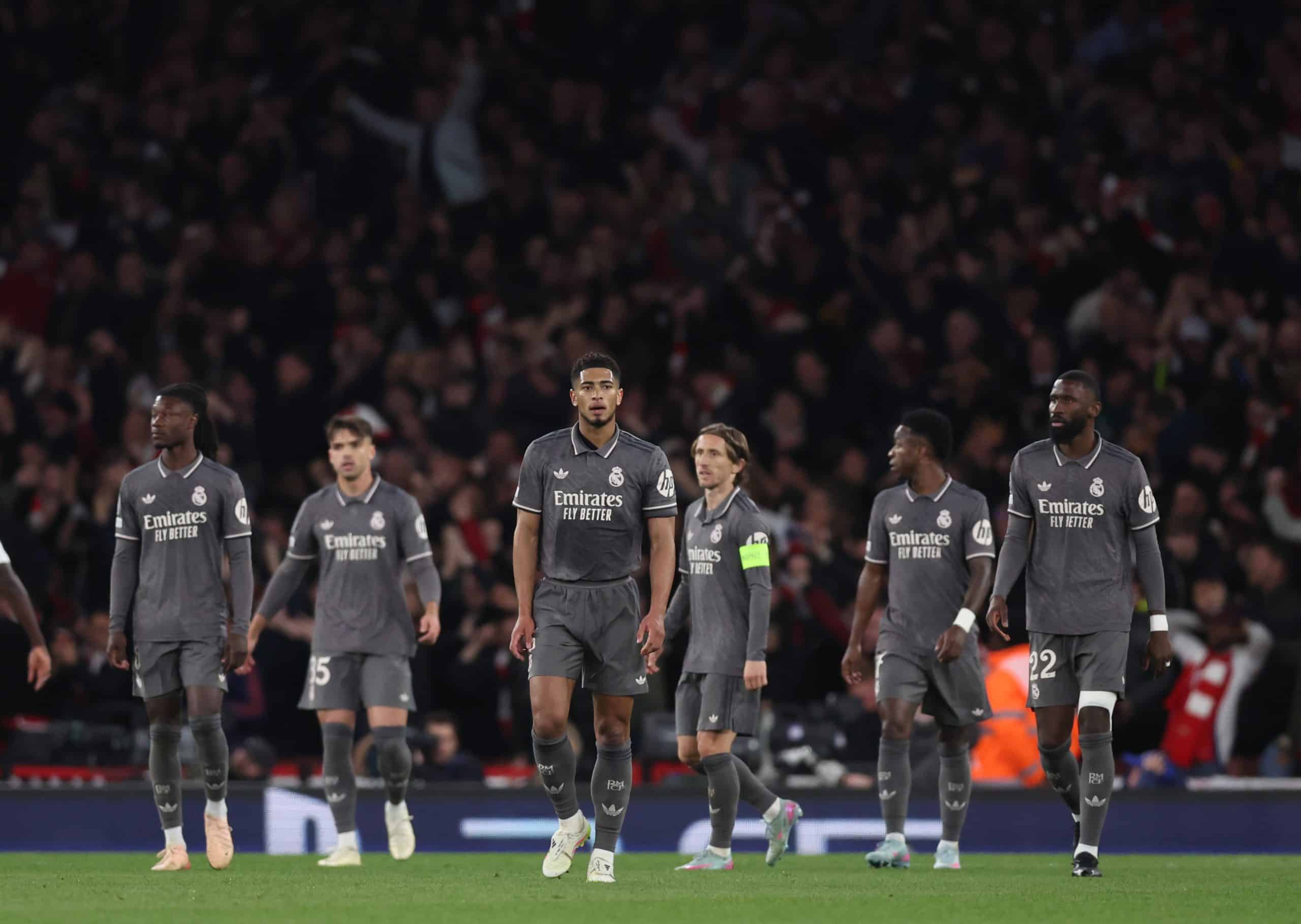Les joueurs du Real Madrid, battus par Arsenal.