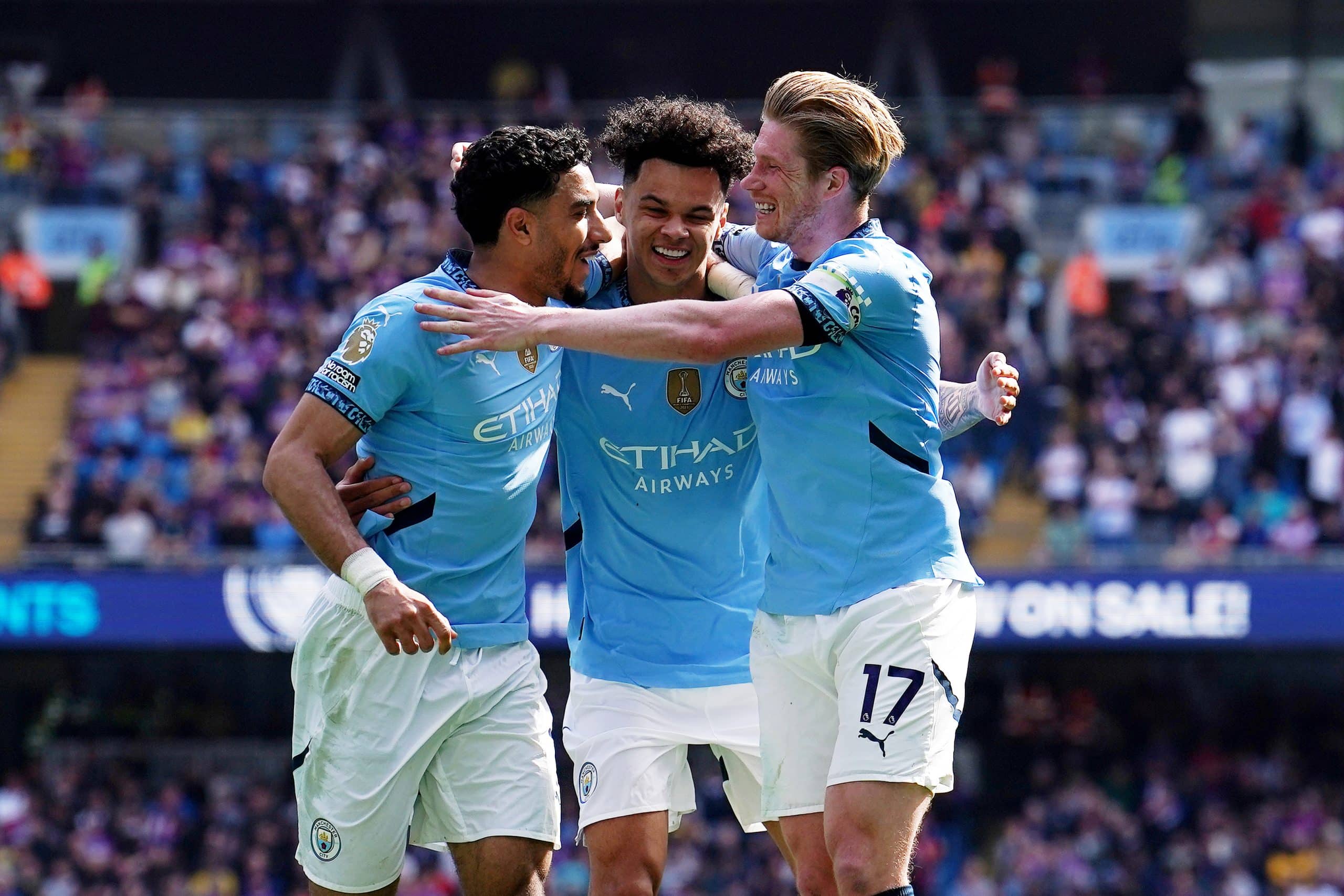 La joie des joueurs de Manchester City