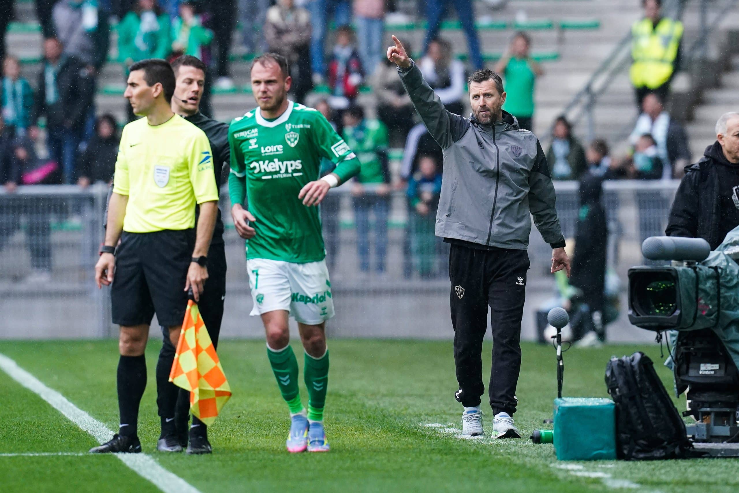 Irvin Cardona et Eirik Horneland lors d'ASSE - Brest