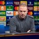 L'entraîneur du FC Barcelone, Hansi Flick, lors d'une conférence de presse.