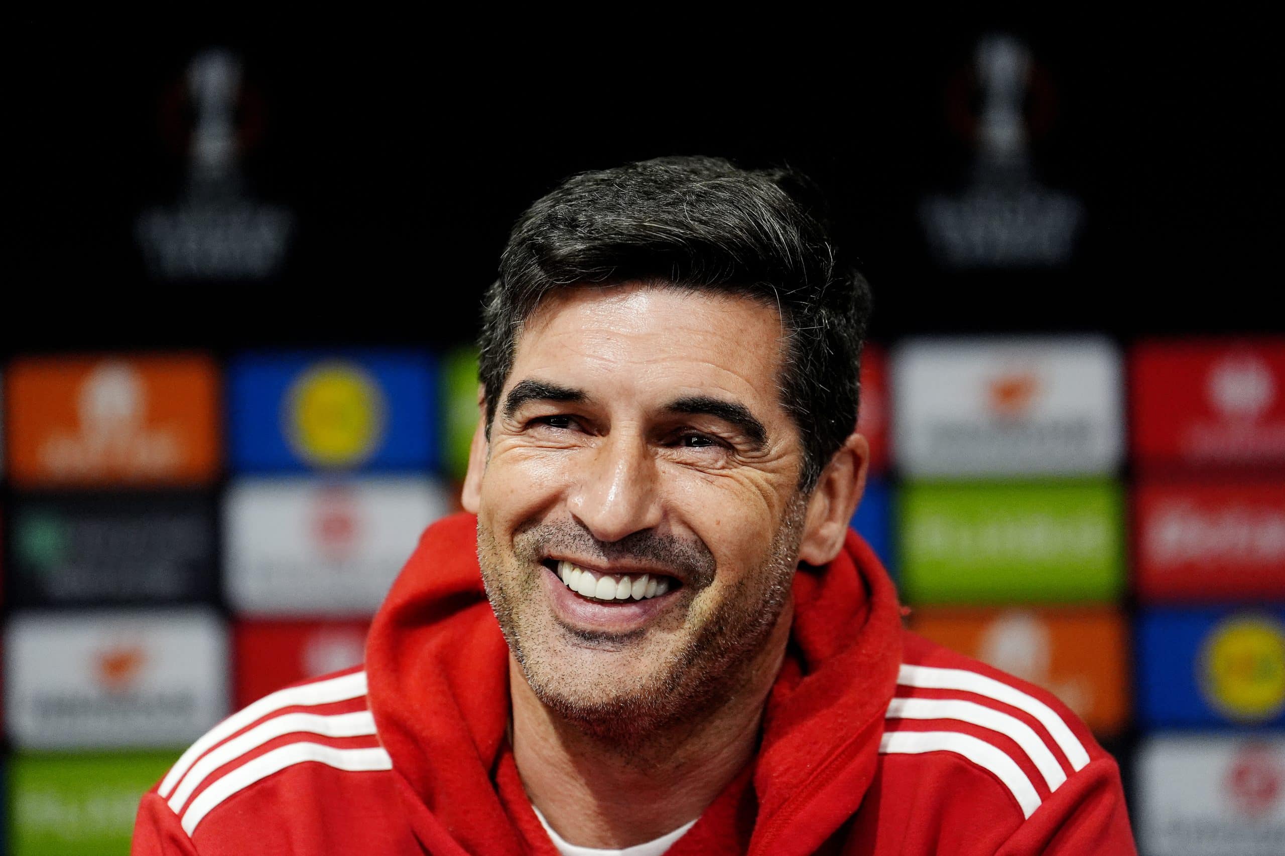 L'entraîneur de l'OL, Paulo Fonseca, lors d'une conférence de presse.
