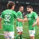 Zuriko Davitashvili, l'ailier de l'ASSE, félicite Lucas Stassin