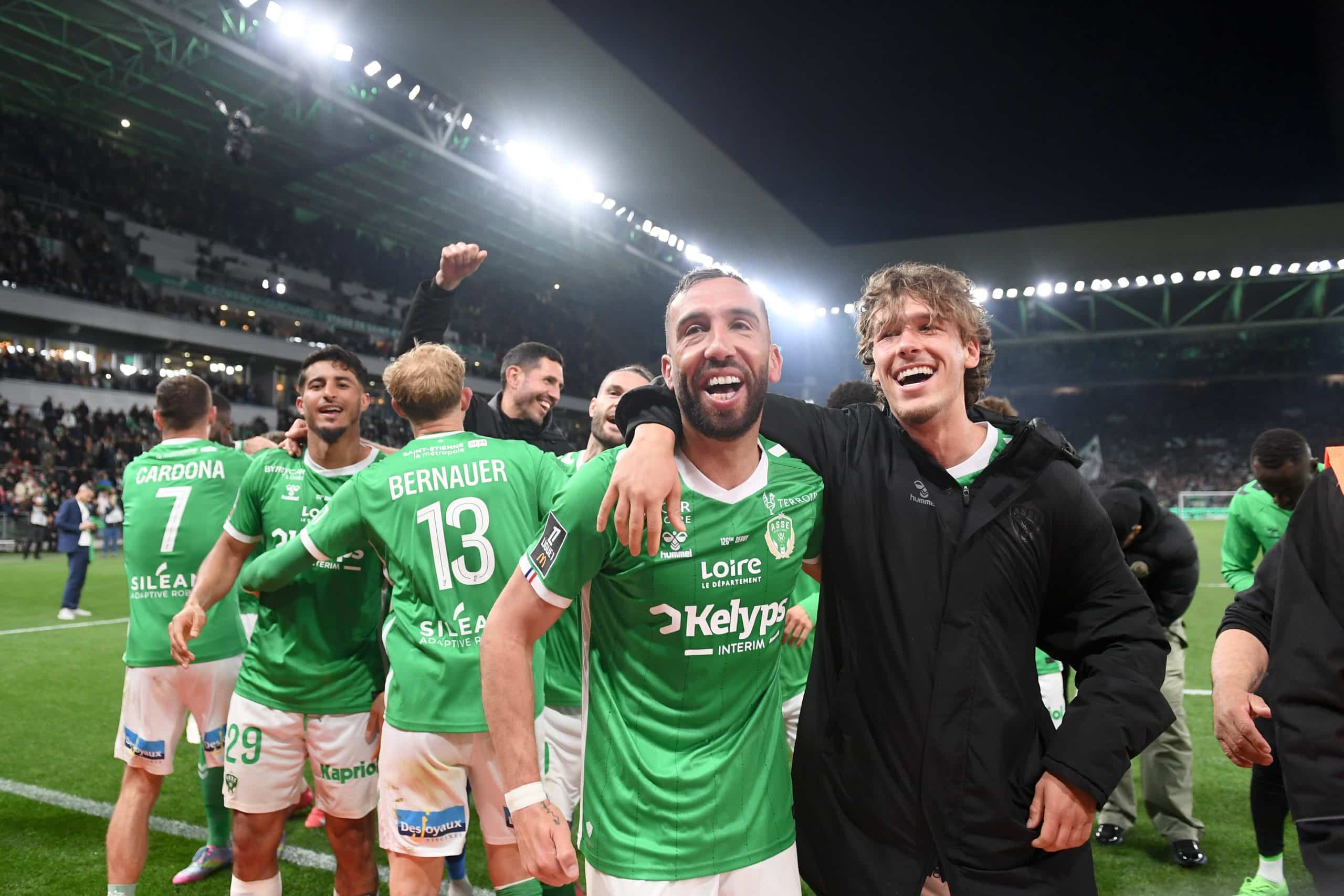 La joie de Florian Tardieu et des Verts après ASSE - OL