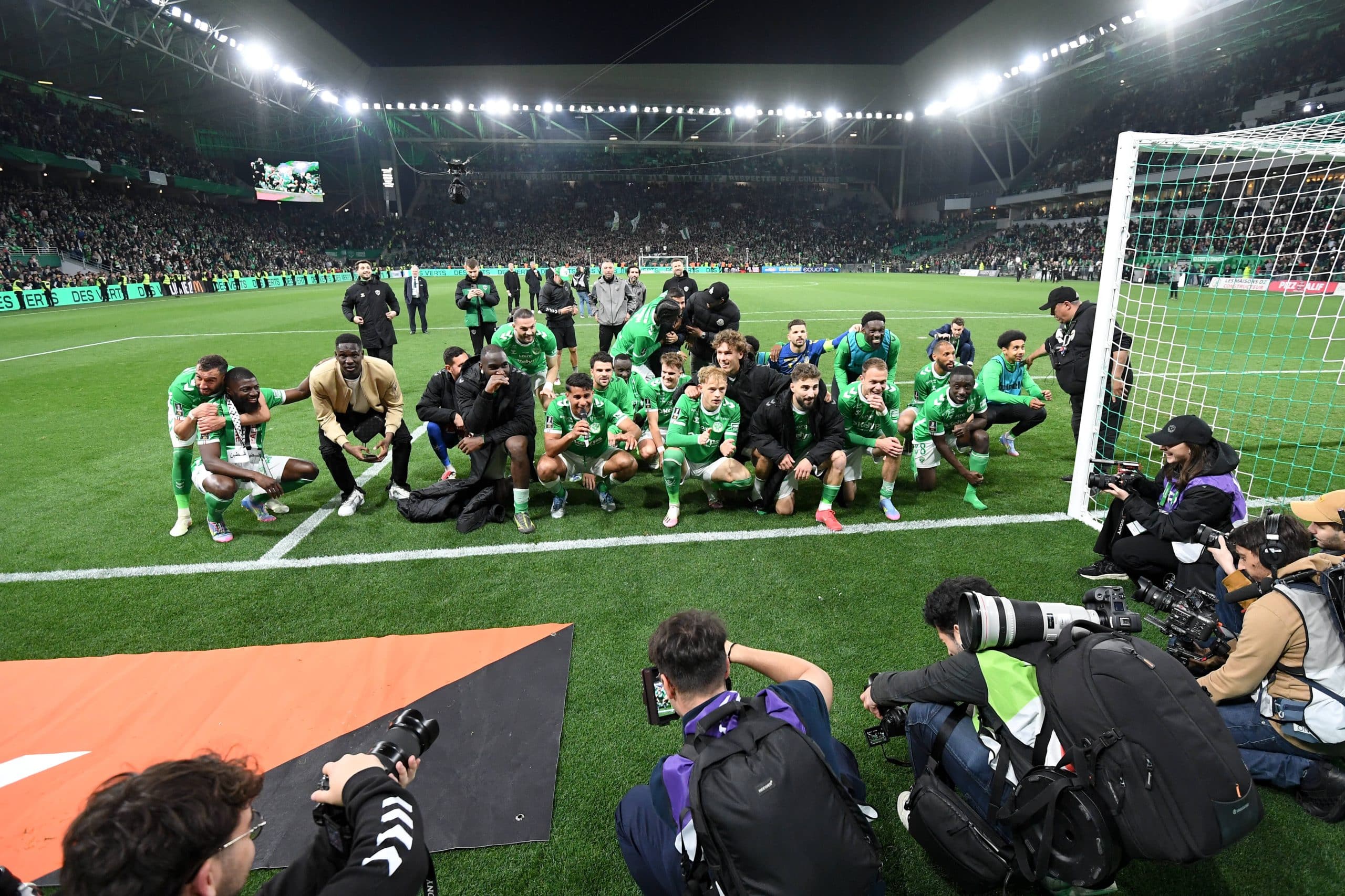 La joie des Verts après ASSE - OL