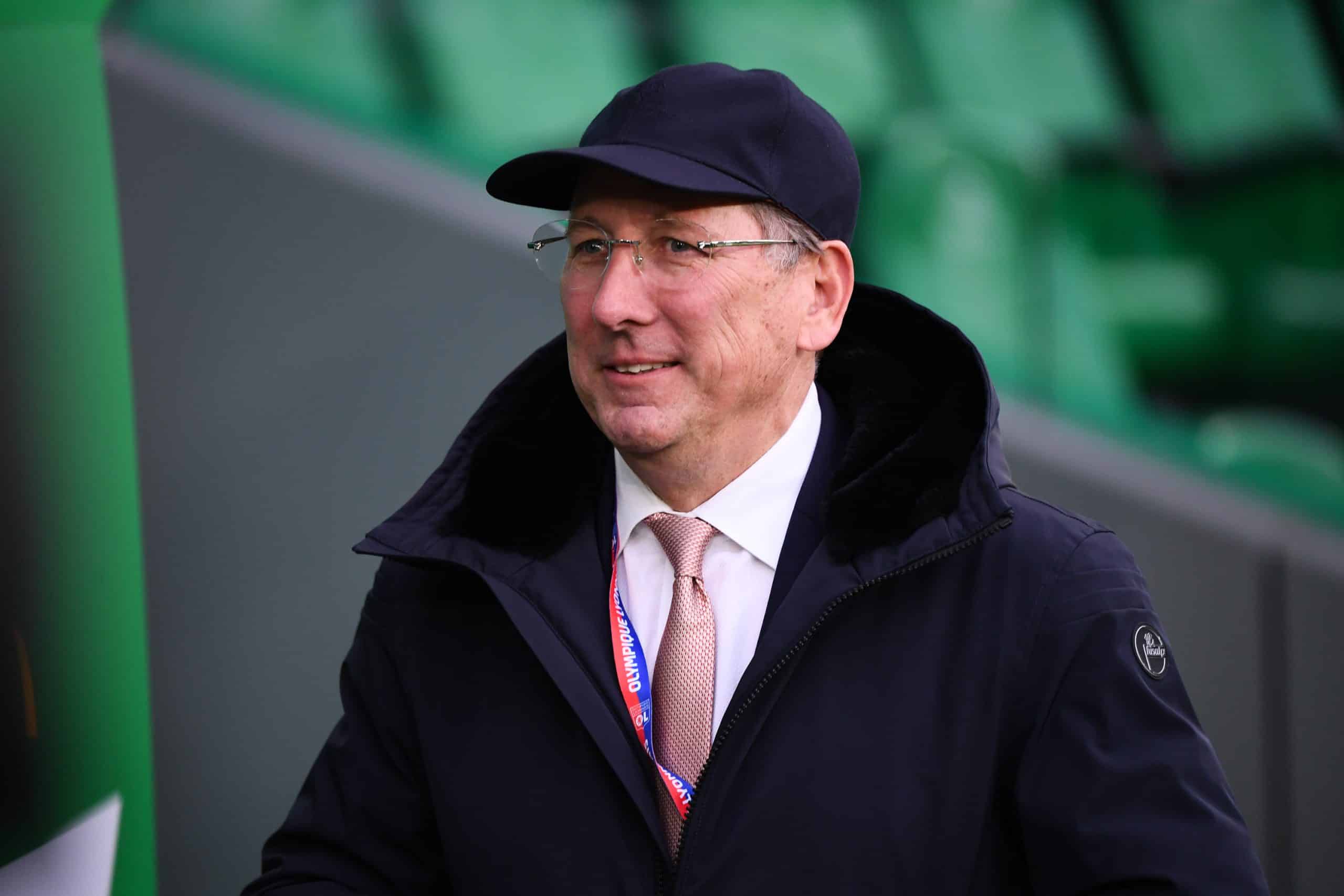 Le propriétaire de l'OL, John Textor, lors du derby à Saint-Etienne.