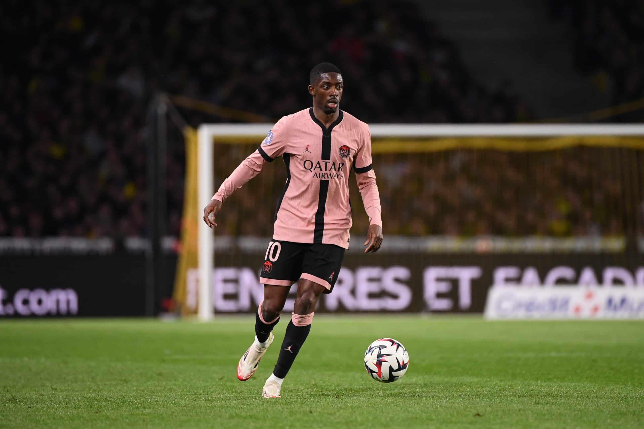 L'attaquant du PSG Ousmane Dembélé lors du match à Nantes.