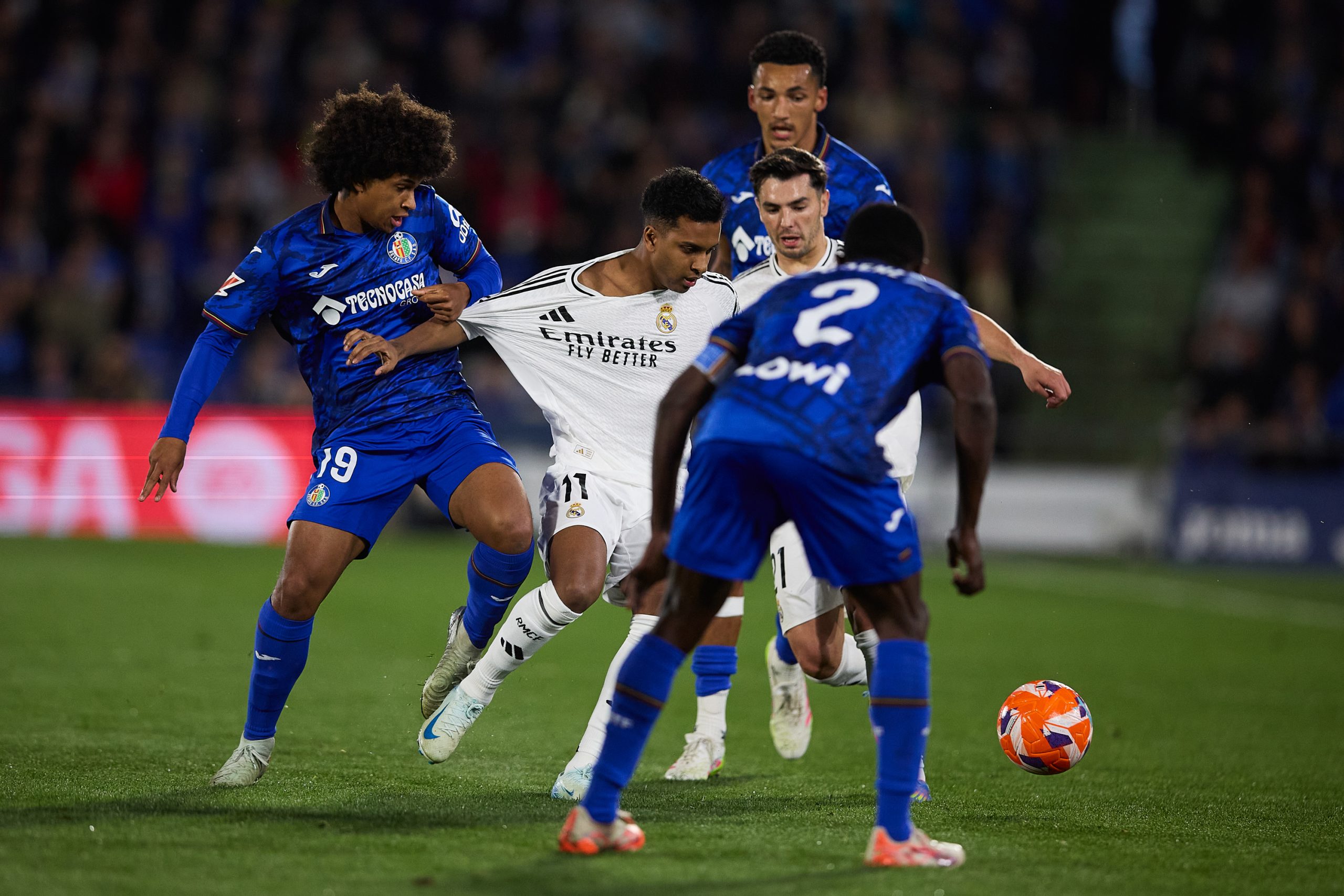 L'attaquant du Real Madrid Rodrygo lors d'un match contre Getafe.
