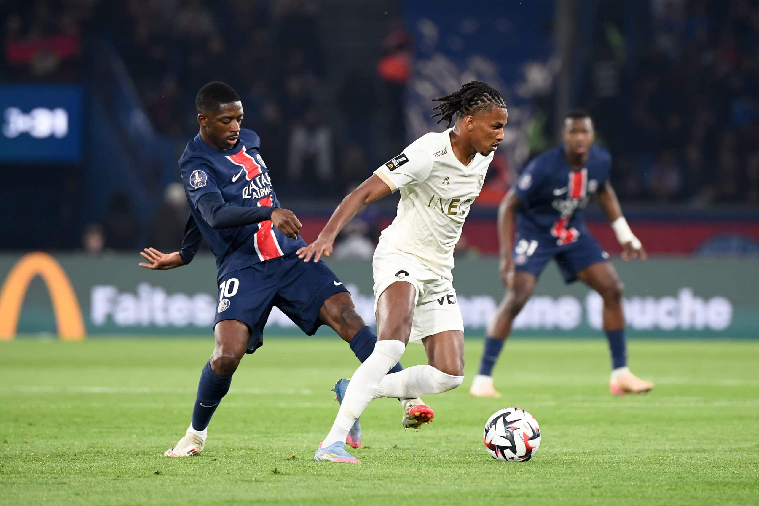 L'attaquant du PSG Ousmane Dembélé a été en grande difficulté face à l'OGC Nice.