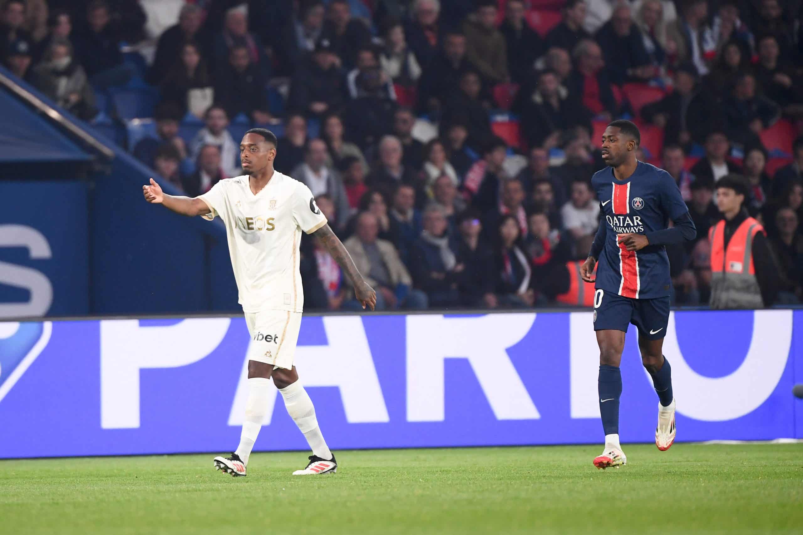 L'attaquant du PSG Ousmane Dembélé lors du match contre Nice.