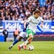 L'attaquant de l'ASSE Lucas Stassin, lors de son dernier match de la saison, à Strasbourg.
