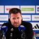 L'entraîneur de l'ASSE, Eirik Horneland, en conférence de presse après la défaite à Strasbourg.