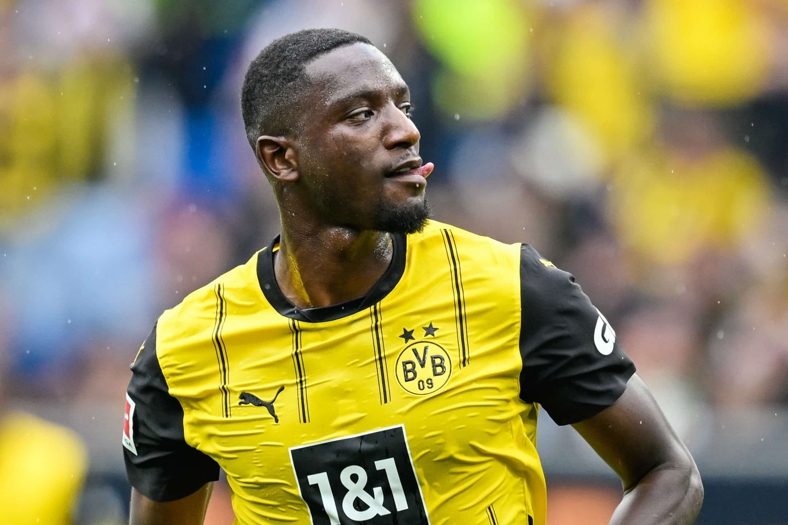 Sehrou Guirassy, l'attaquant du Borussia Dortmund.