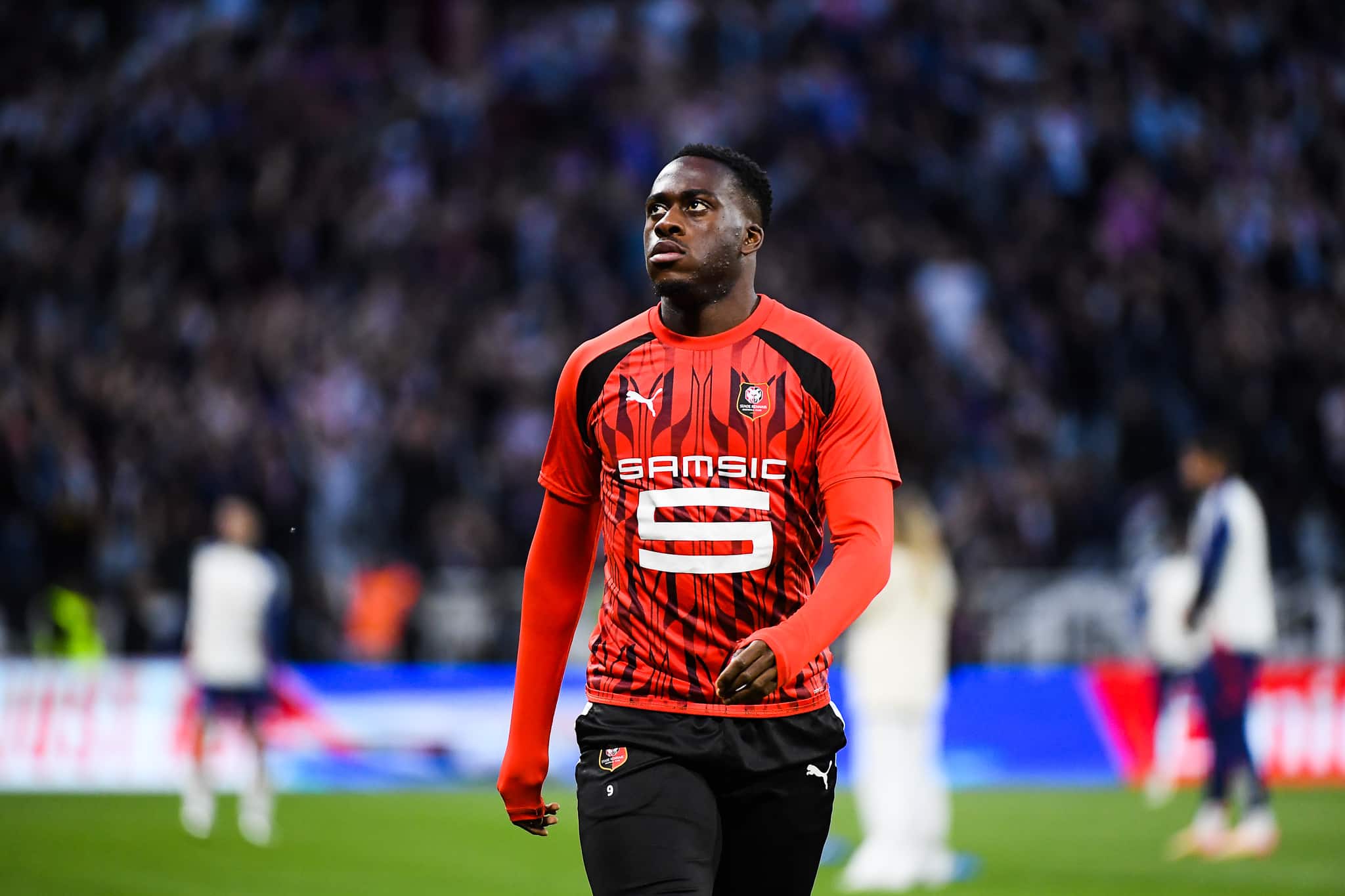 Arnaud Kalimuendo, l'attaquant du Stade Rennais.