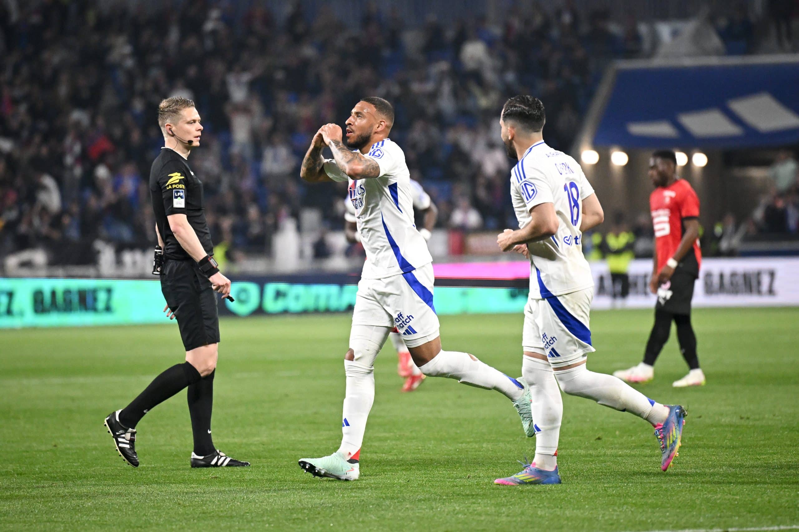 Corentin Tolisso, le milieu de terrain de l'OL, buteur face au Stade Rennais.