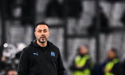 L'entraîneur de l'OM, Roberto De Zerbi, lors du match face au Stade Brestois.