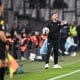 L'entraîneur de l'OM, Roberto De Zerbi, lors du match face à Brest.