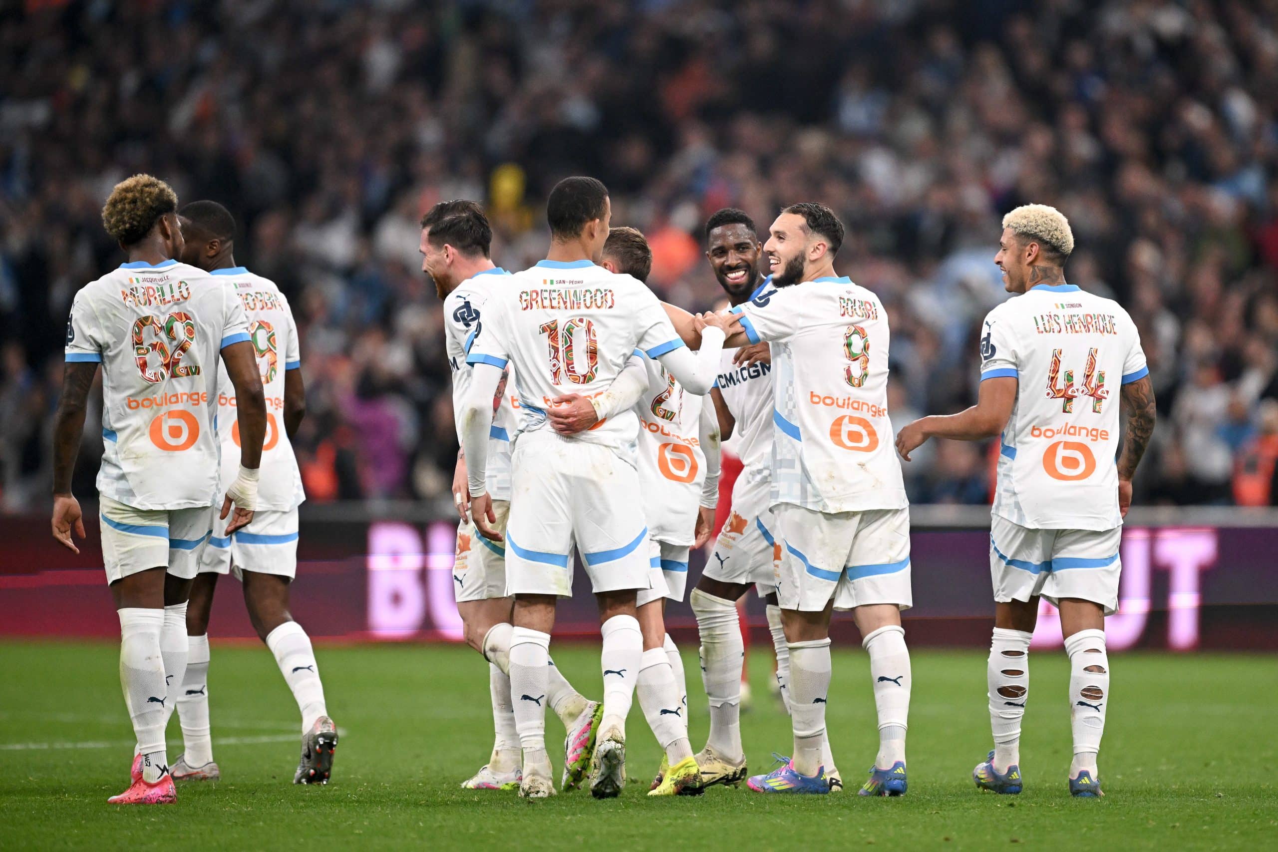 La joie des joueurs de l'OM.