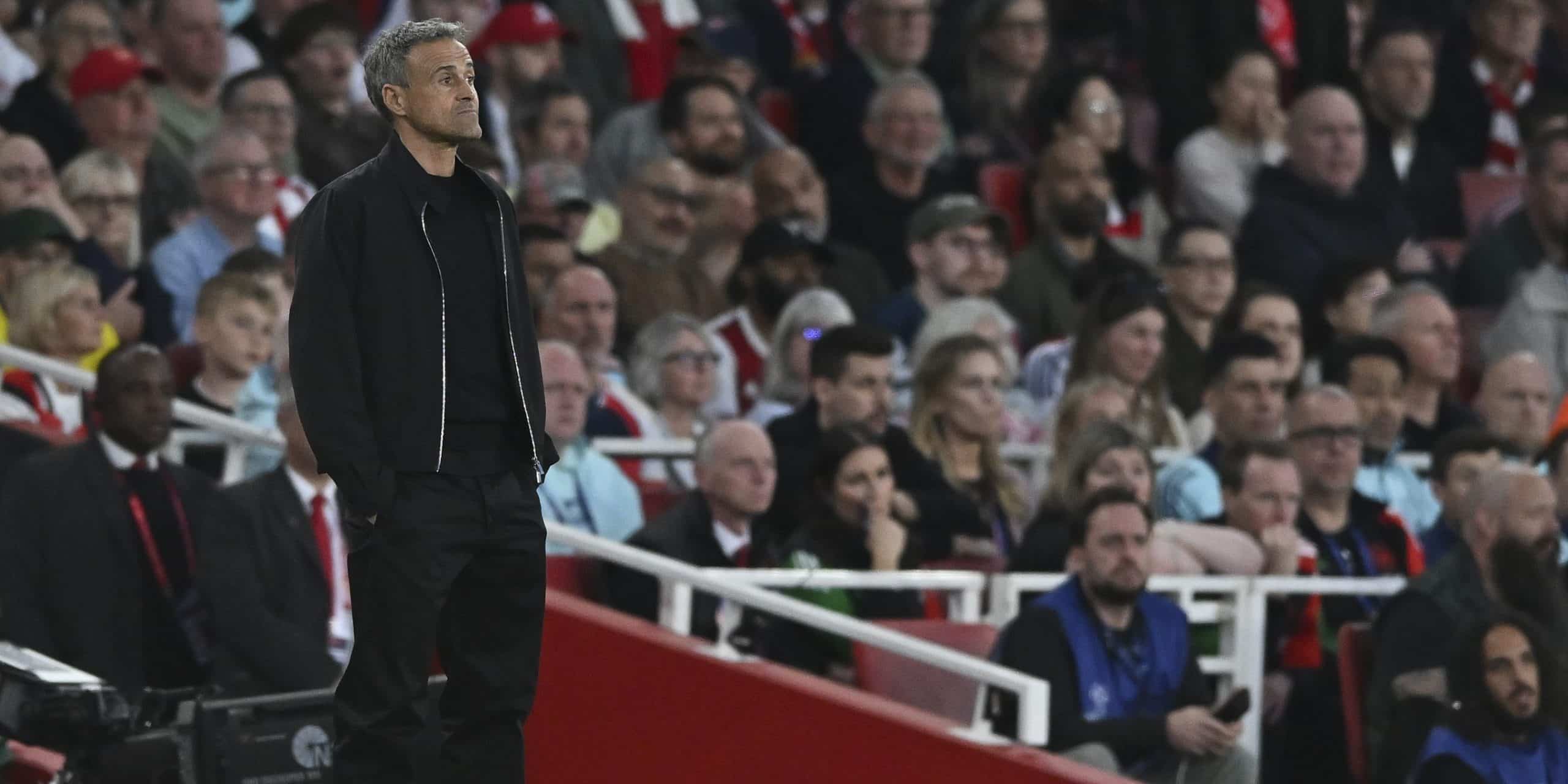 Luis Enrique lors d'Arsenal - PSG