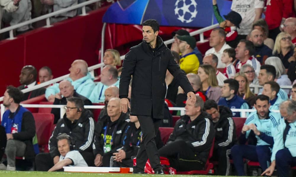 Le manager d'Arsenal, Mikel Arteta, lors du match aller face au PSG.