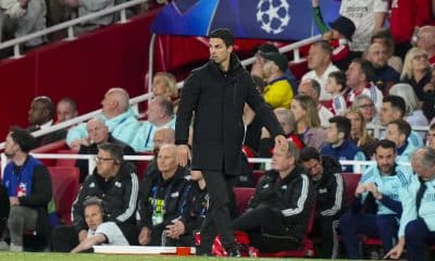 Le manager d'Arsenal, Mikel Arteta, lors du match aller face au PSG.