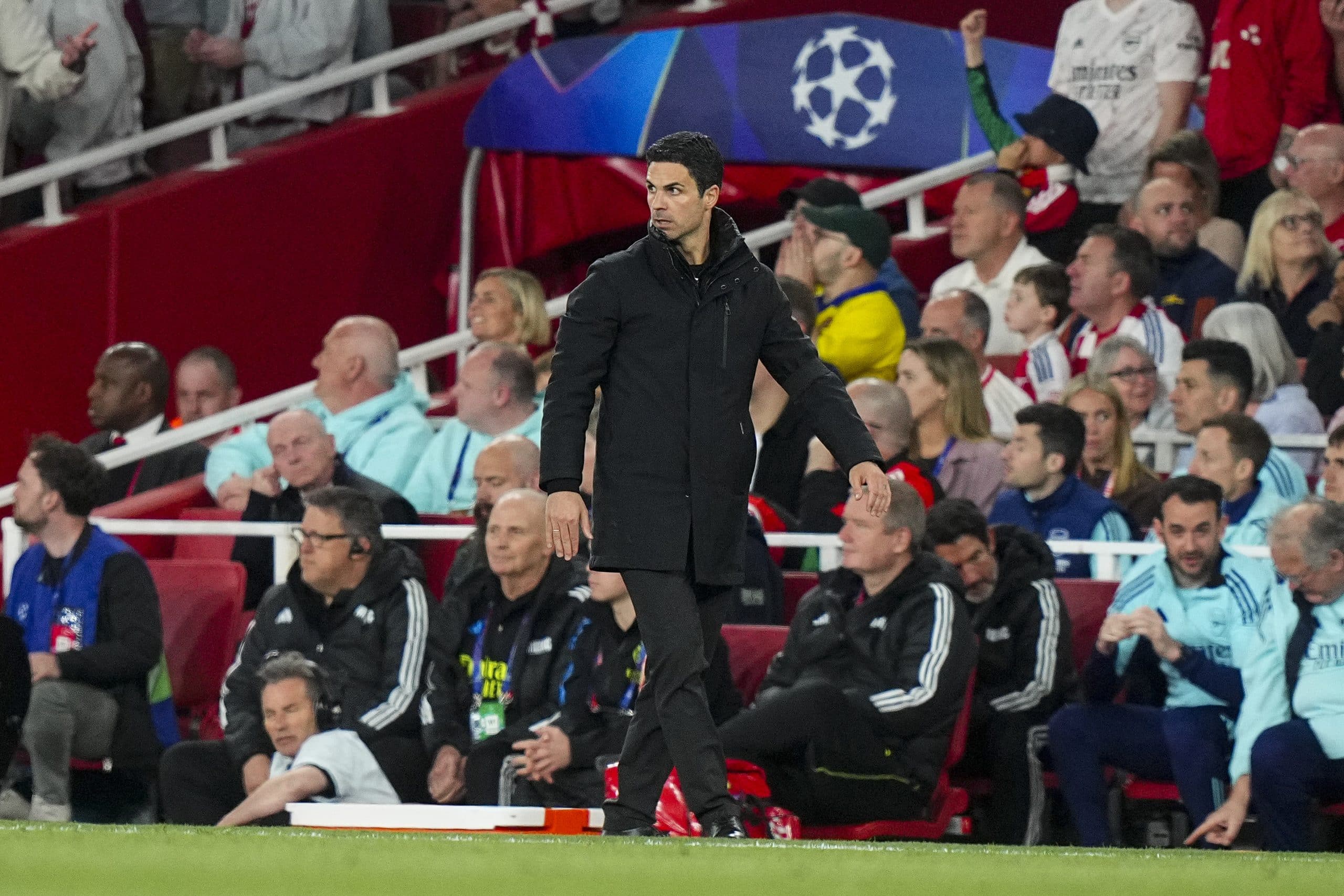 Le manager d'Arsenal, Mikel Arteta, lors du match aller face au PSG.