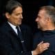Hansi Flick avec Simone Inzaghi avant FC Barcelone - Inter Milan