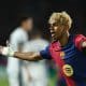 La joie de Lamine Yamal après son but lors de la demi-finale aller de Champions League entre le FC Barcelone et l'Inter Milan.
