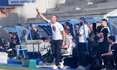 L'entraîneur du PSG, Luis Enrique, lors du match à Strasbourg.