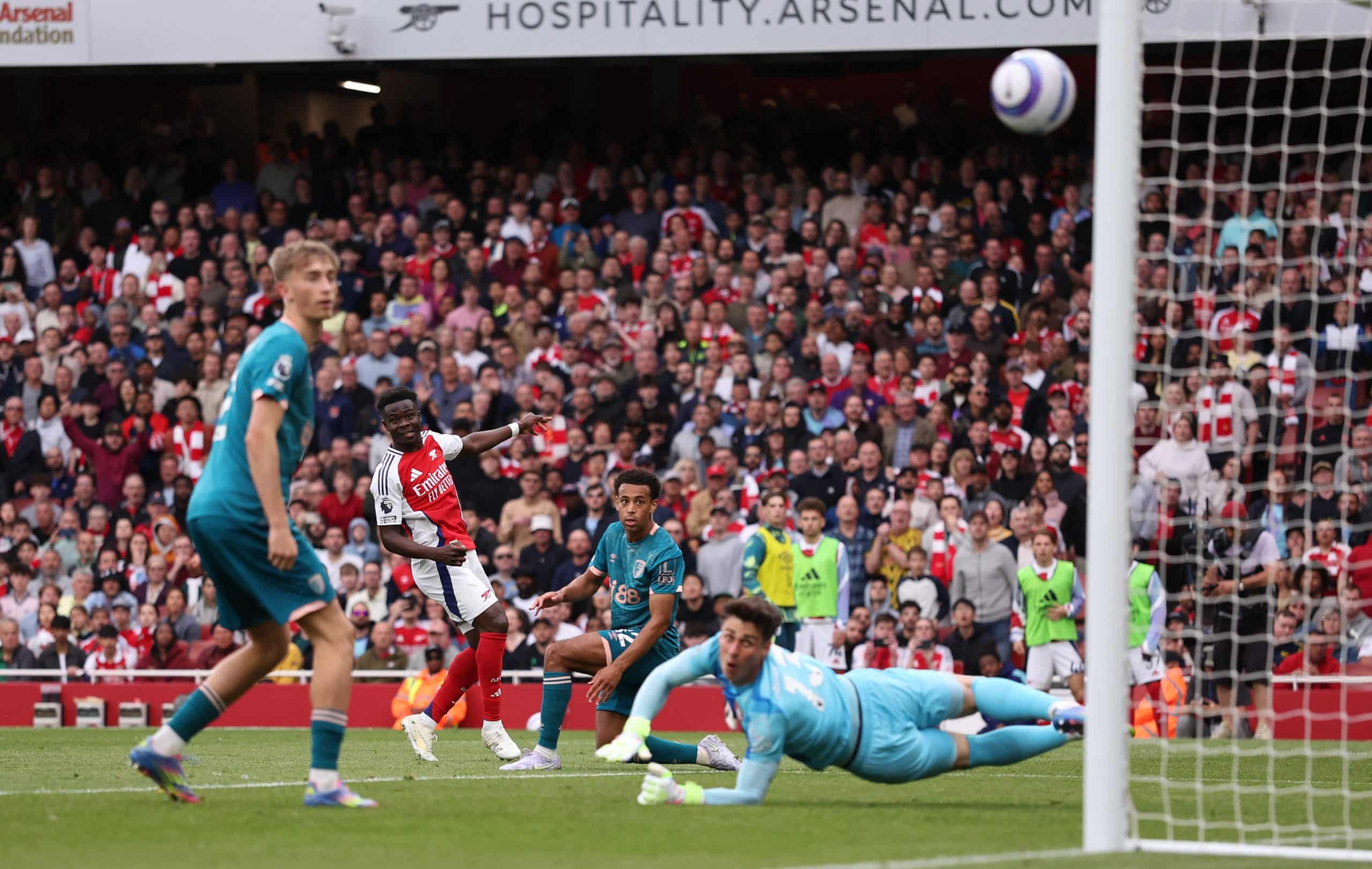 Une action du match entre Arsenal et Bournemouth ce samedi.