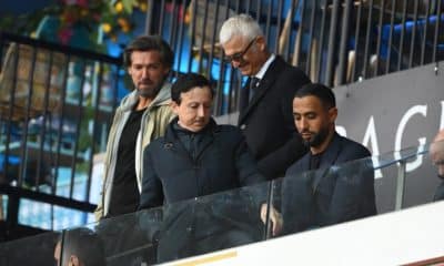 Le président de l'OM, Pablo Longoria, avec son directeur sportif, Medhi Benatia.