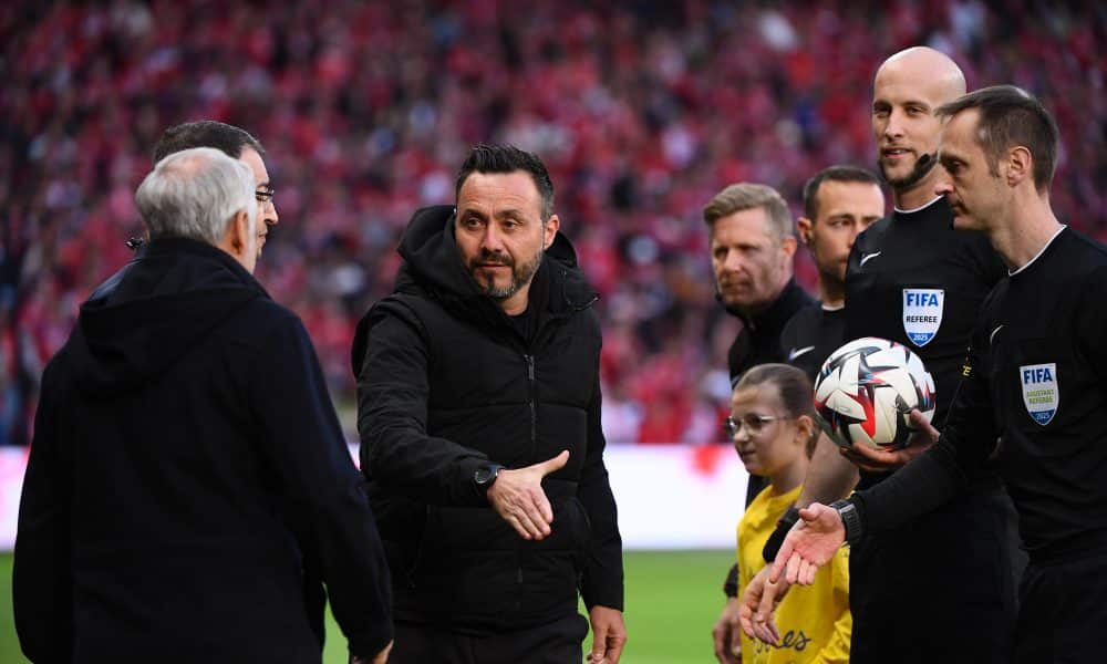 L'entraîneur de l'OM, Roberto De Zerbi, lors du match à Lille.