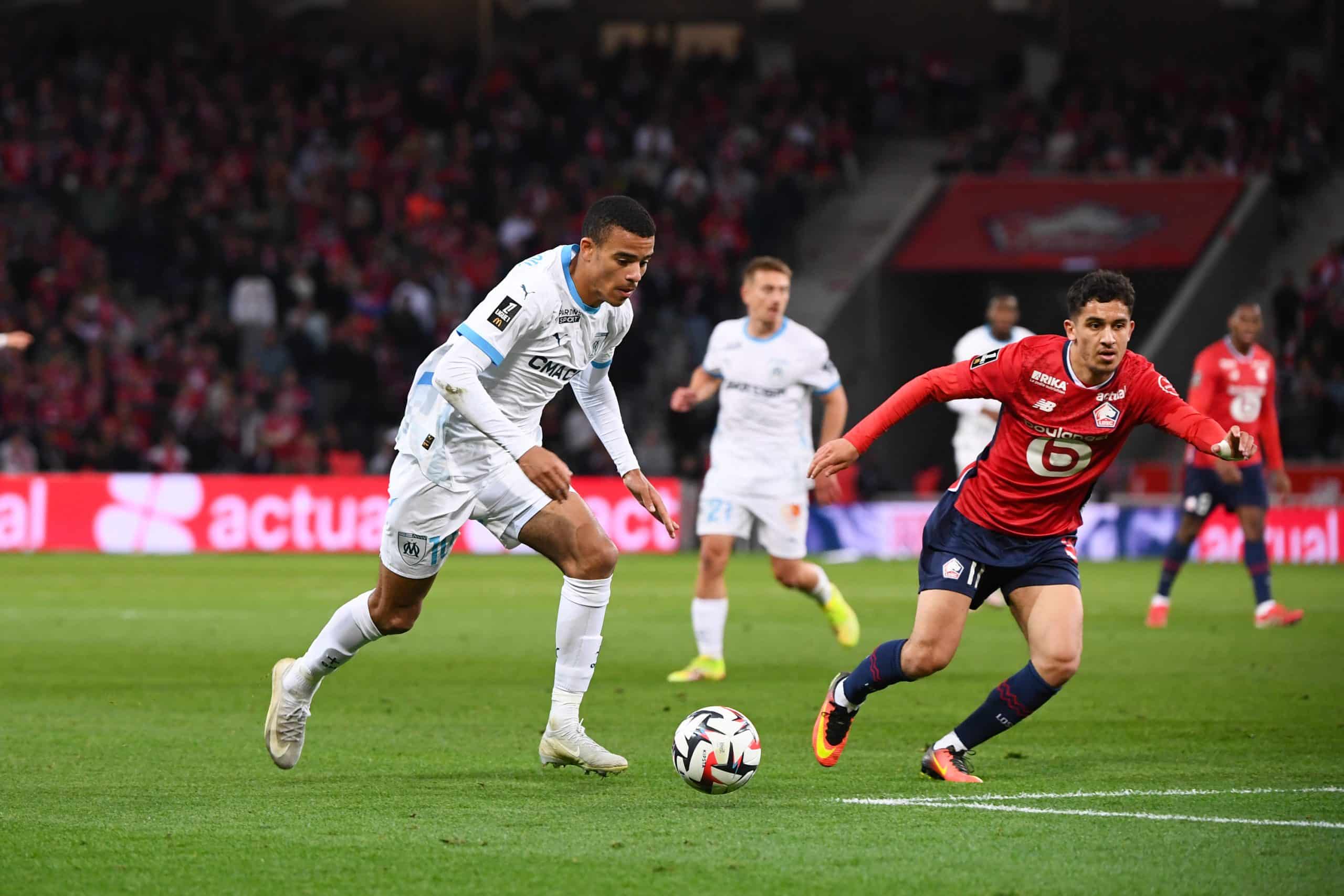 L'ailier de l'OM Mason Greenwood lors du match à Lille.