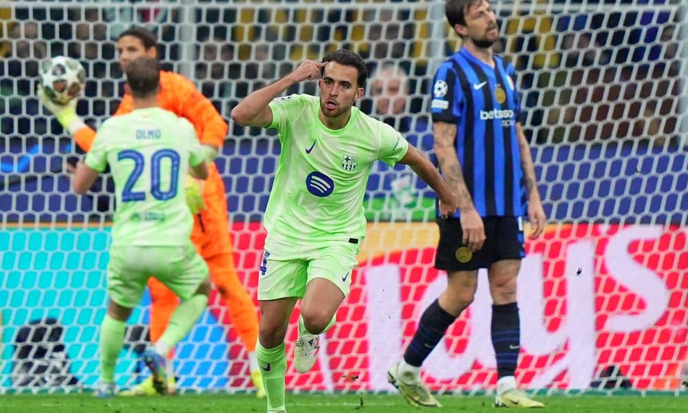 La joie d'Eric Garcia lors d'Inter Milan - FC Barcelone